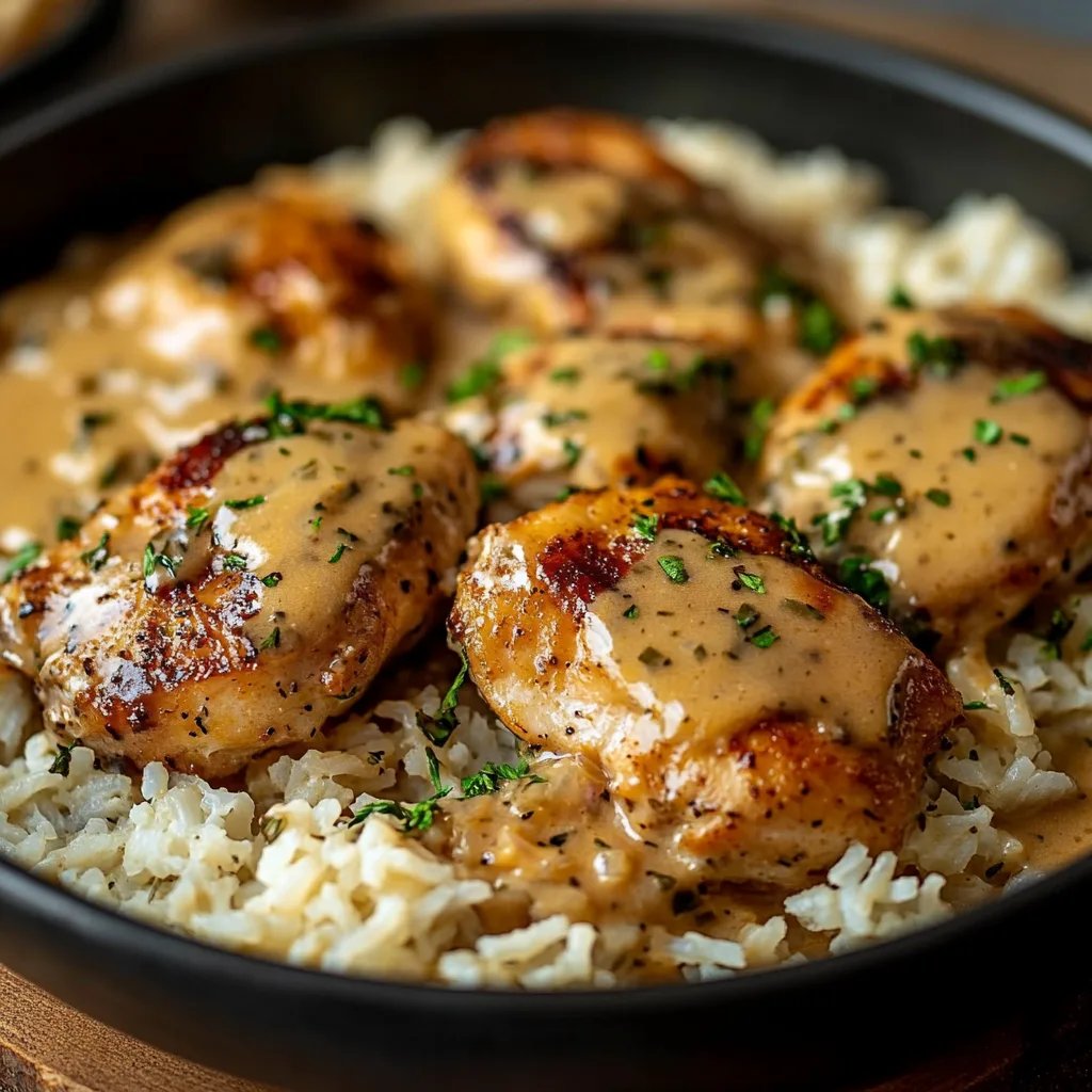 Savory Smothered Chicken and Rice