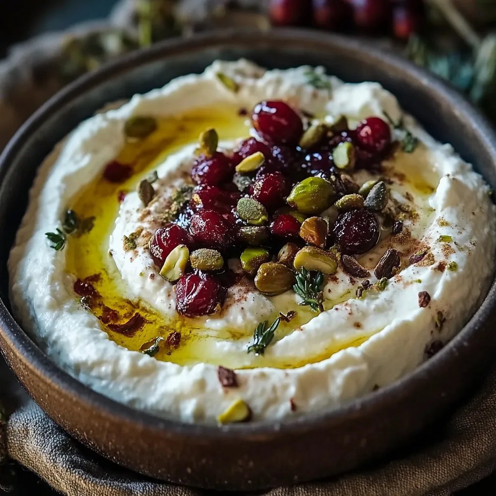 Whipped Feta Dip with Honey, Pistachios, and Cranberries