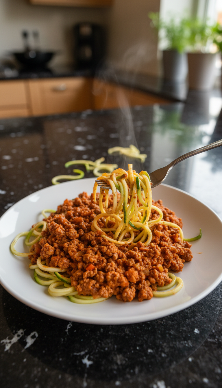 Spicy Beef Bolognese Zoodles