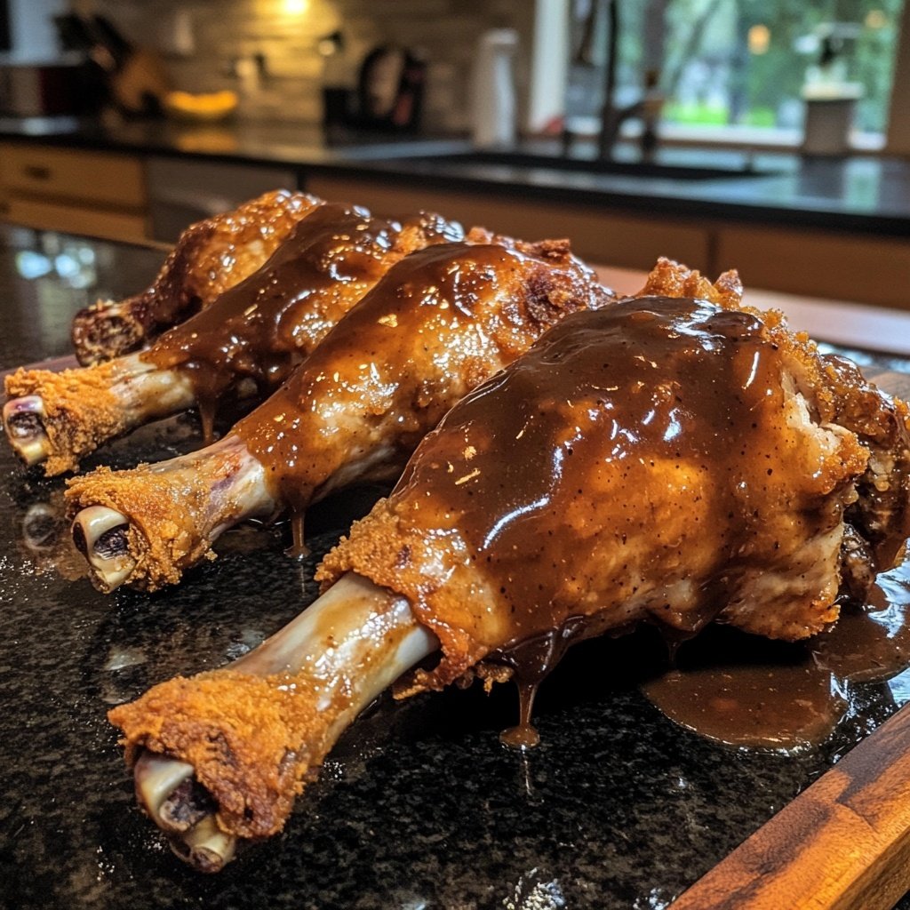 Crispy Goose Legs with Dark Beer Gravy