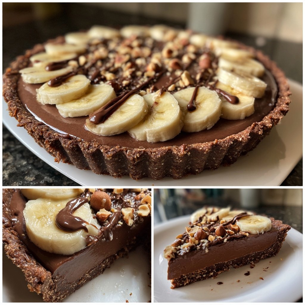 Hazelnut Chocolate Banana Tart