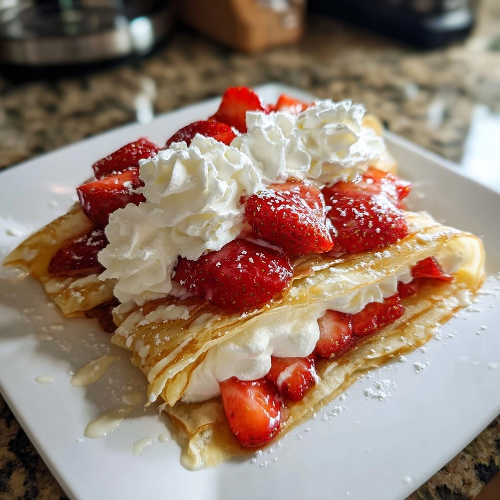 Bright Strawberry Shortcake Crepes