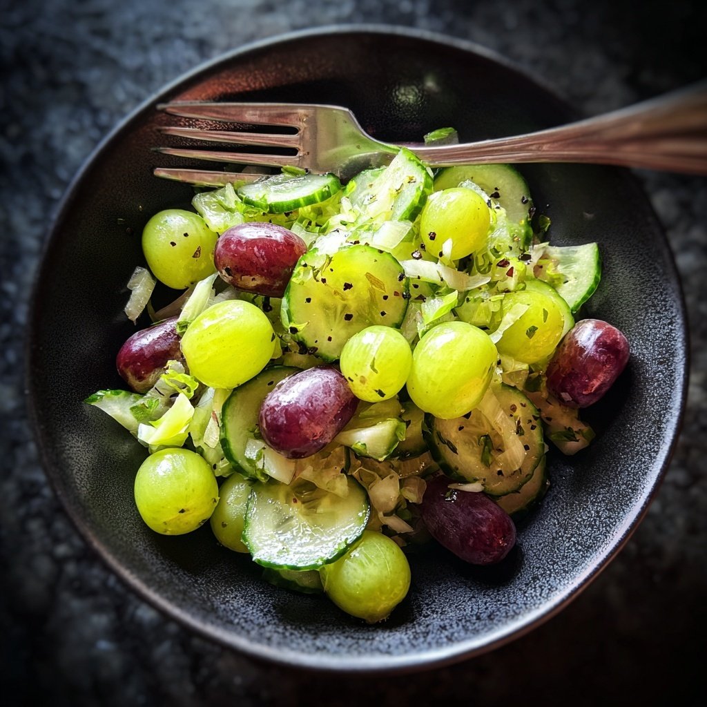 Crisp Cucumber Grapes Salad
