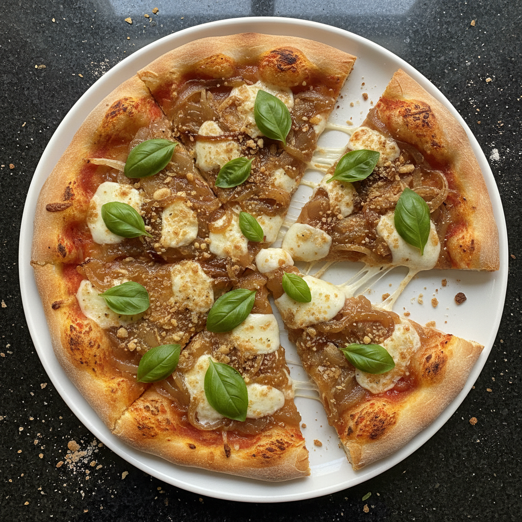 Caramelized Onion Pizza with Mozzarella
