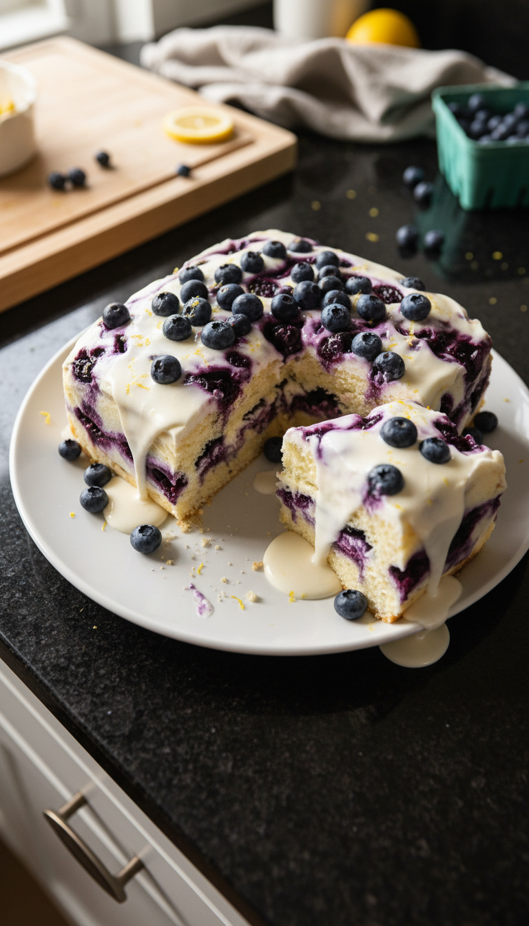 Blueberry Lemon Ice Cream Cake