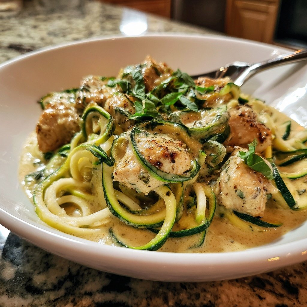 Creamy Chicken and Zucchini Zoodles