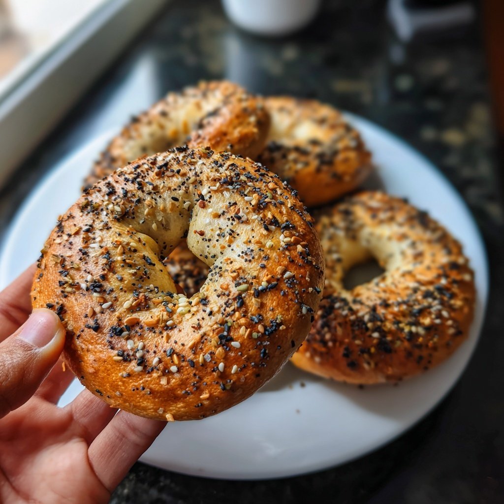 Protein Bagels with Everything Bagel Seasoning