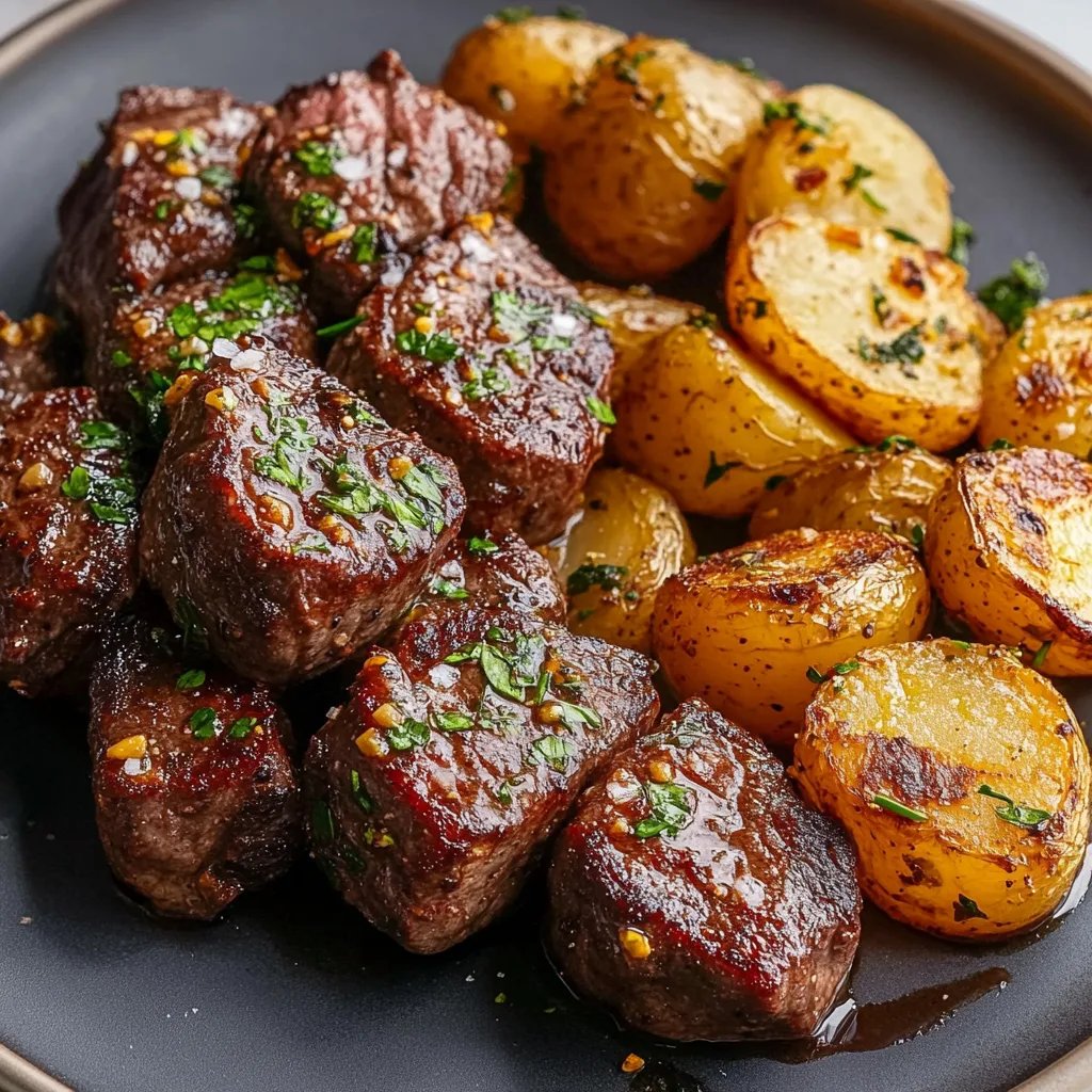 Irresistible Garlic Butter Steak Bites & Potatoes