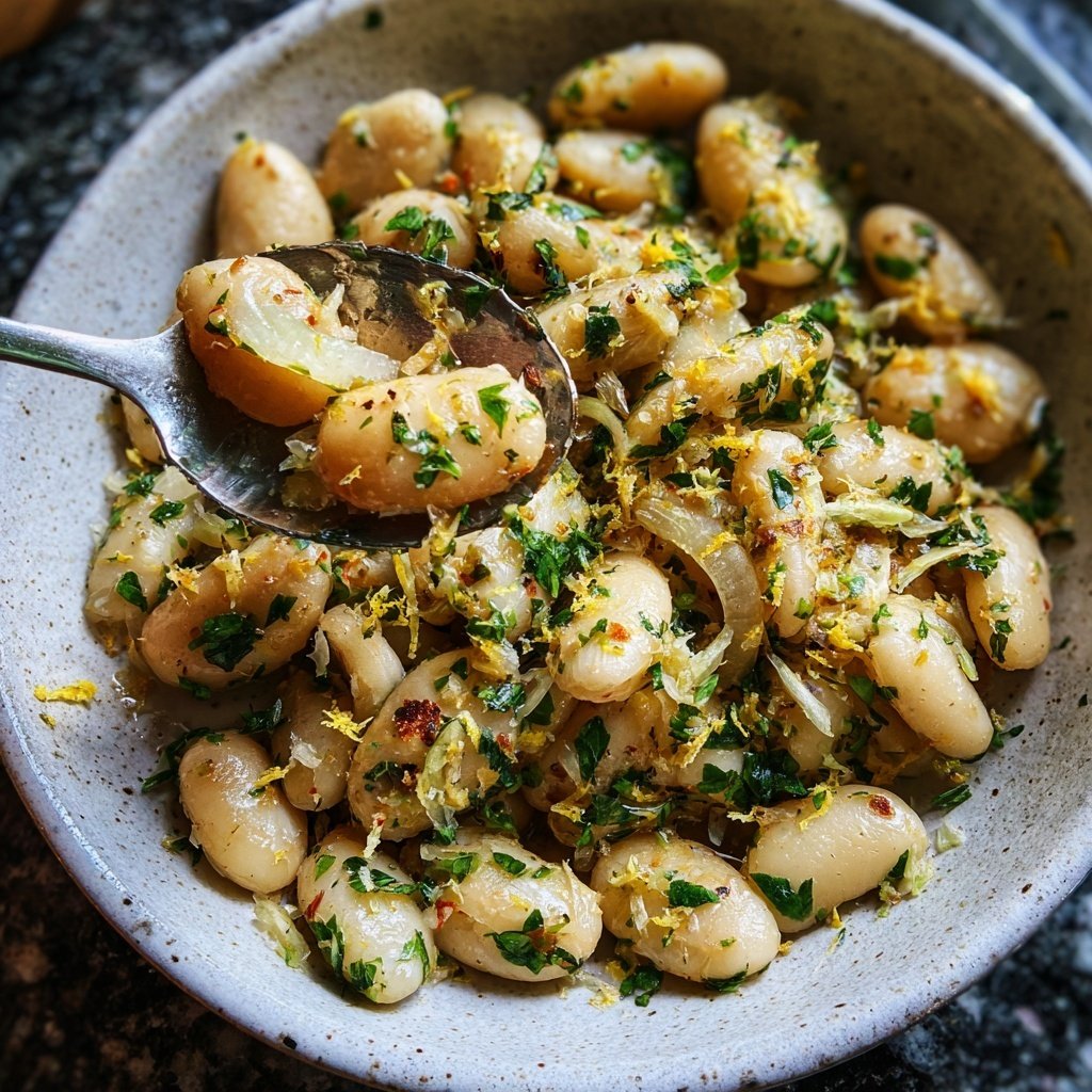 Butter Beans with Garlic Lemon Herbs