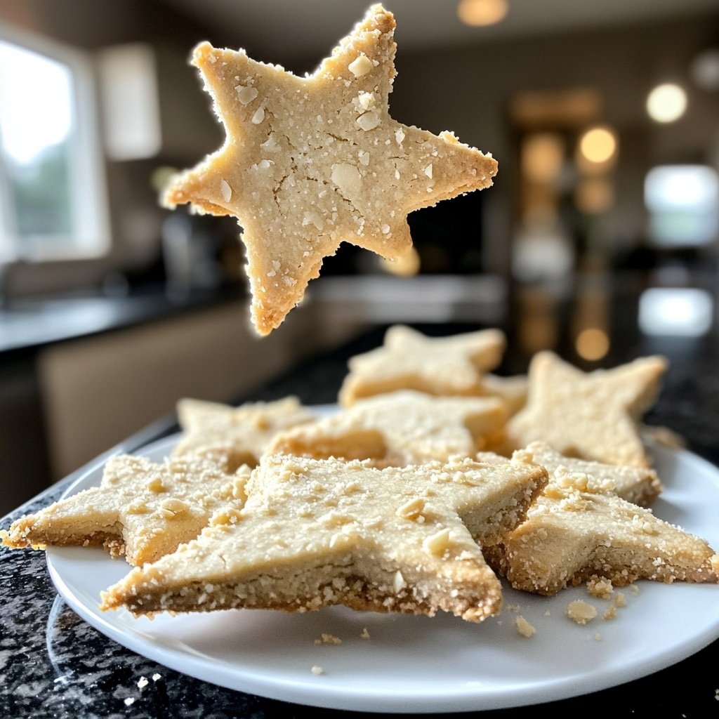 Buttery Almond Shortbread Stars