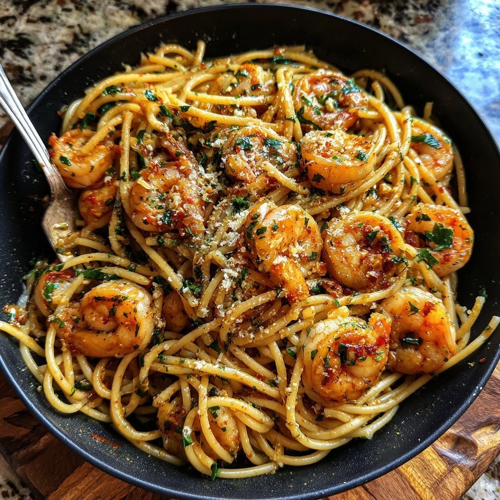Shrimp and Garlic Pasta Toss