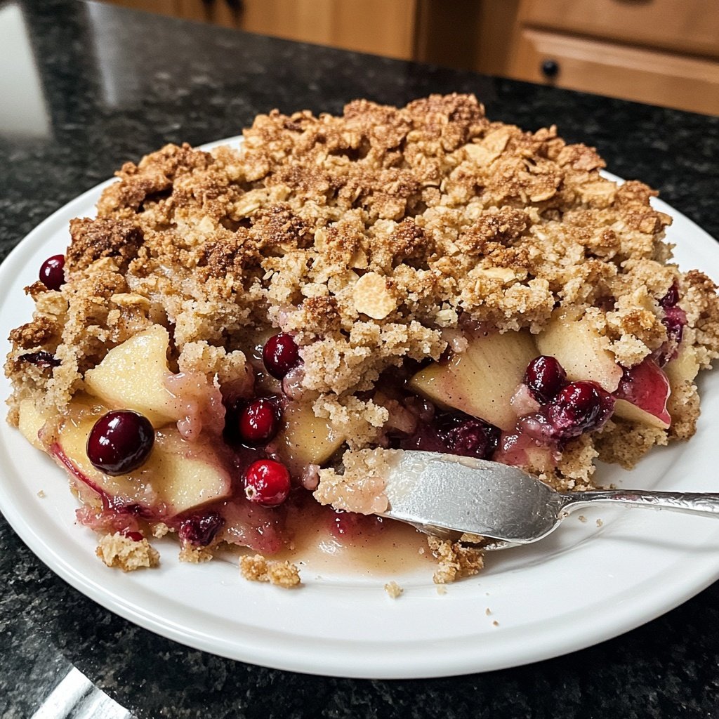 Apple Cranberry Crumble with Cinnamon Streusel