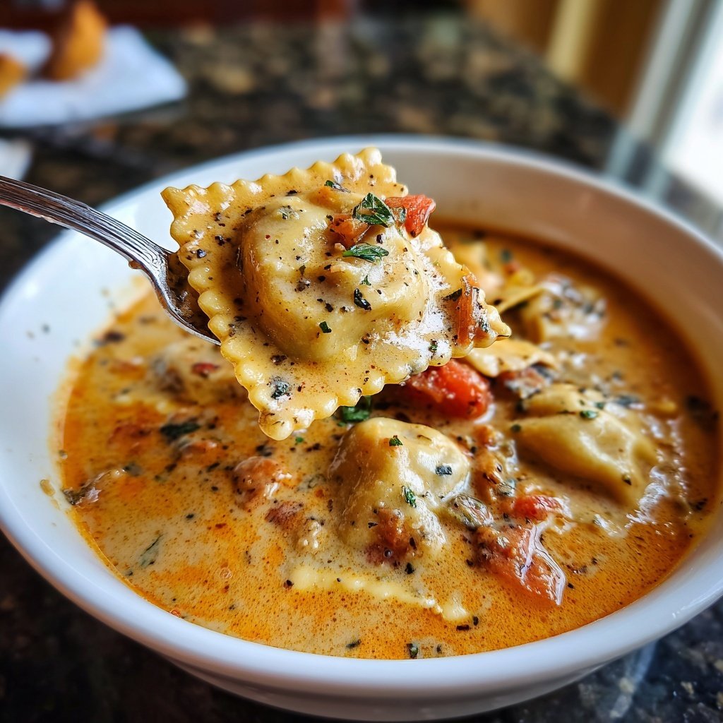 Ravioli Soup Creamy Tomato Base