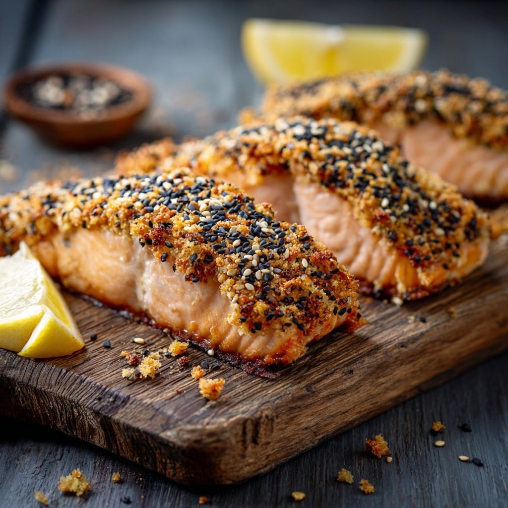 Sesame Crusted Salmon Dishes