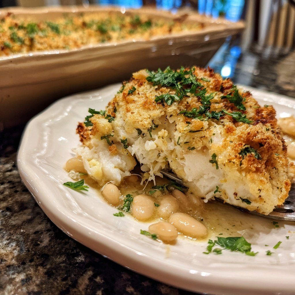 Baked Cod White Beans