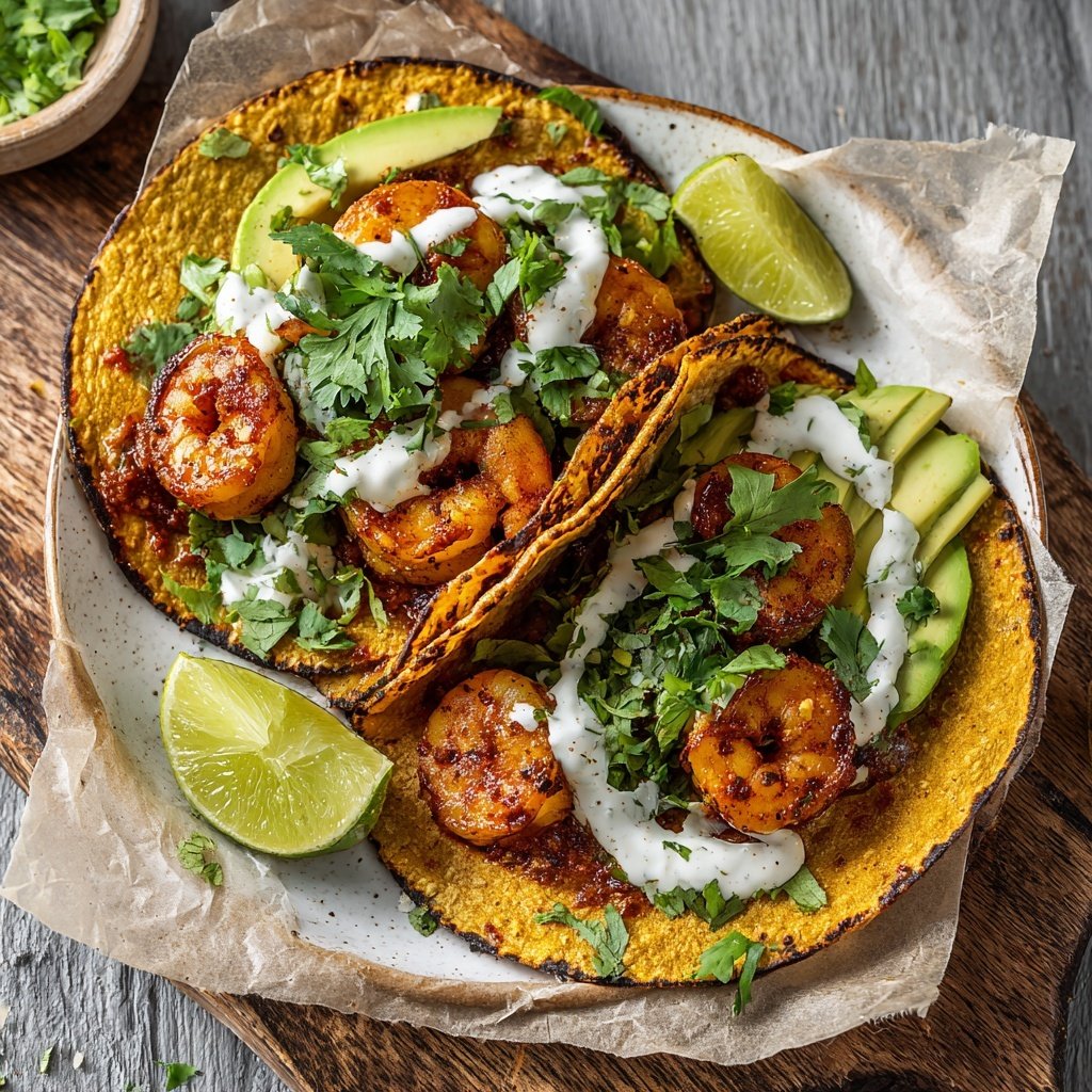 Spicy Shrimp and Avocado Tacos