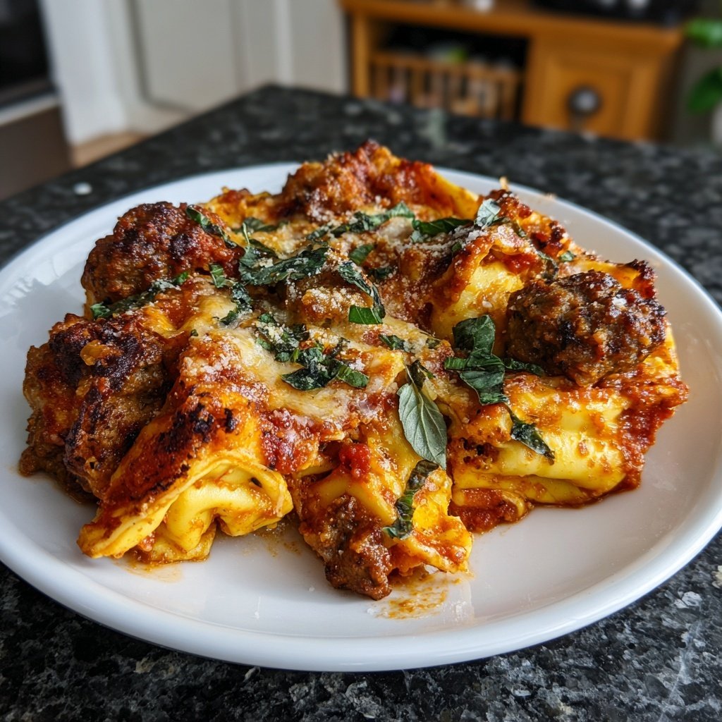 Baked Tortellini Sausage Marinara Sauce