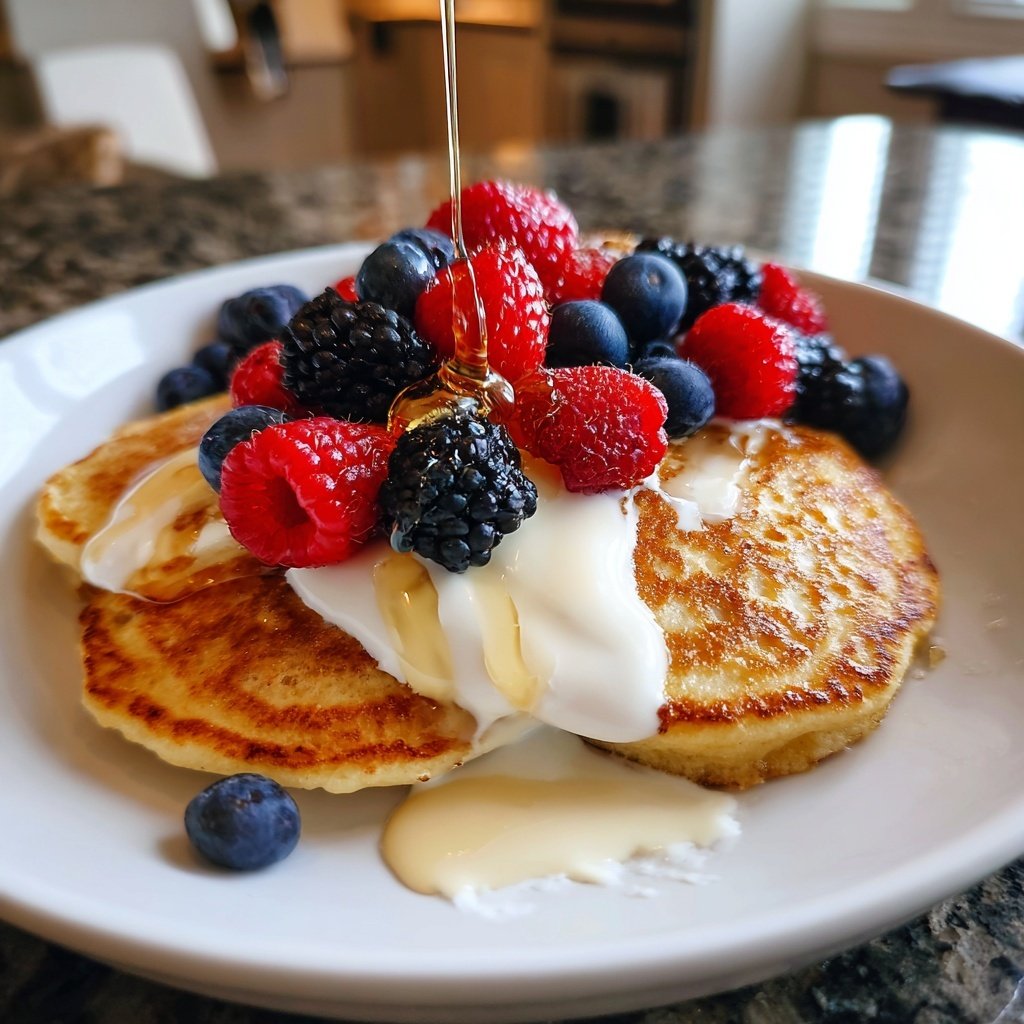 Protein-Rich Ricotta Pancakes with Greek Yogurt