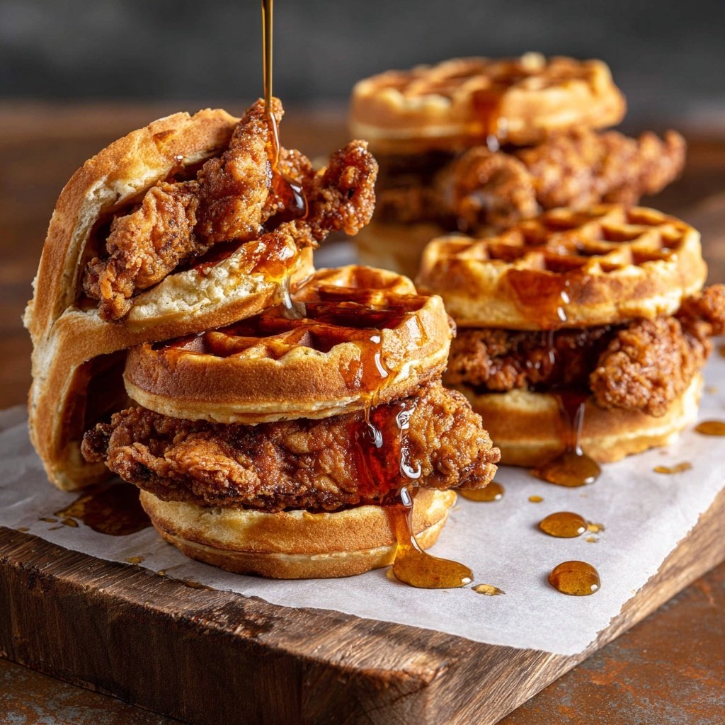 Mini Chicken and Waffle Sliders