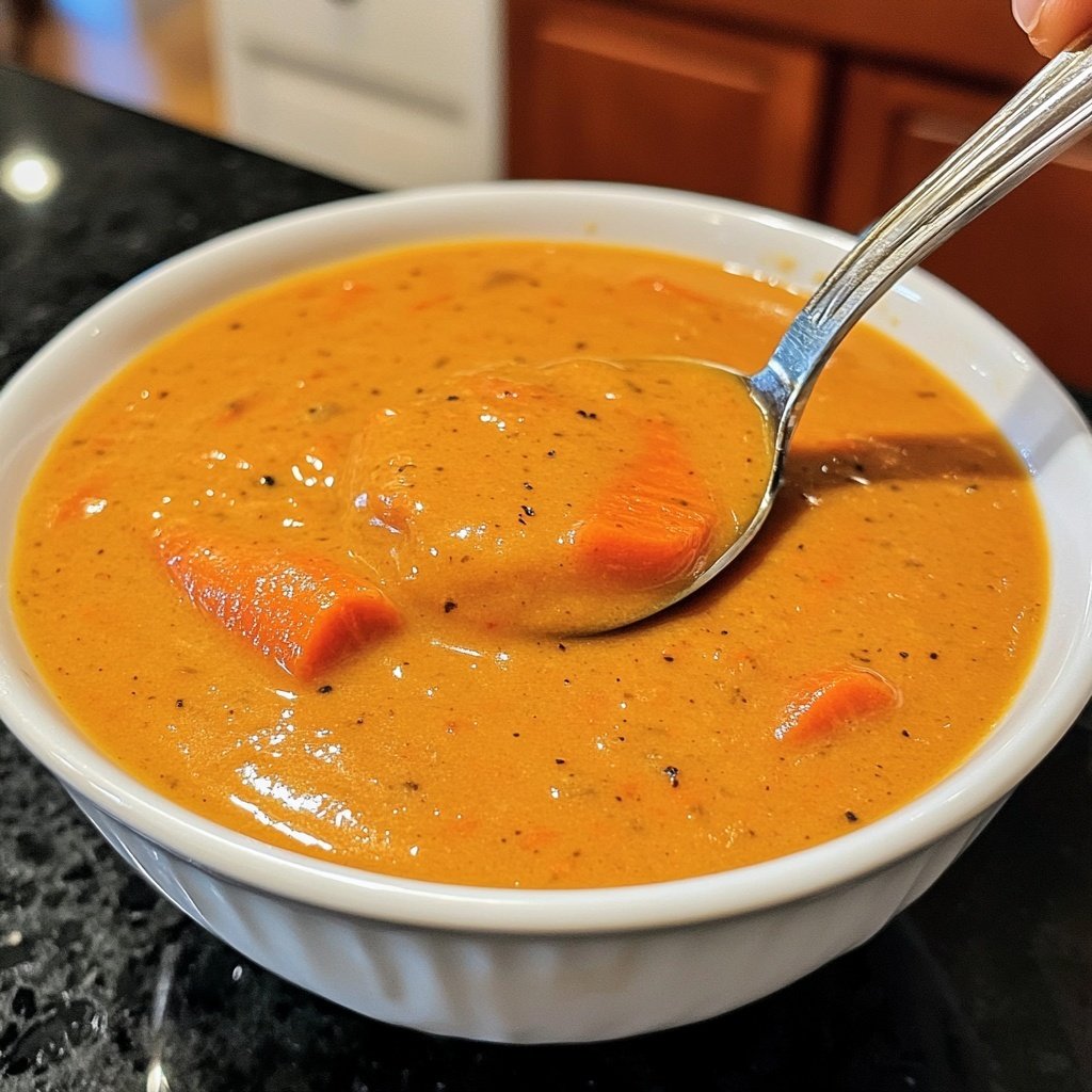 Healthy Vegan Roasted Carrot Soup