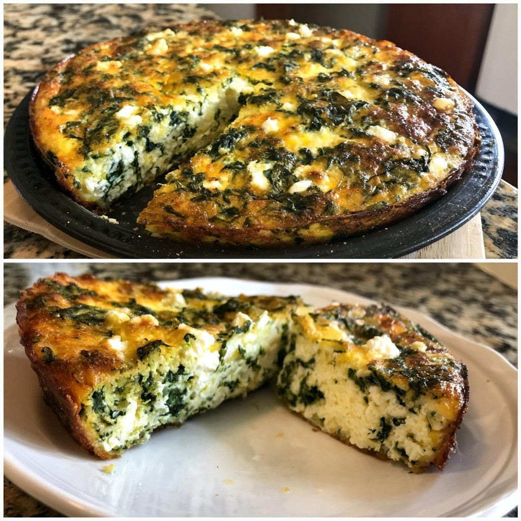 Crustless Spinach Feta Quiche