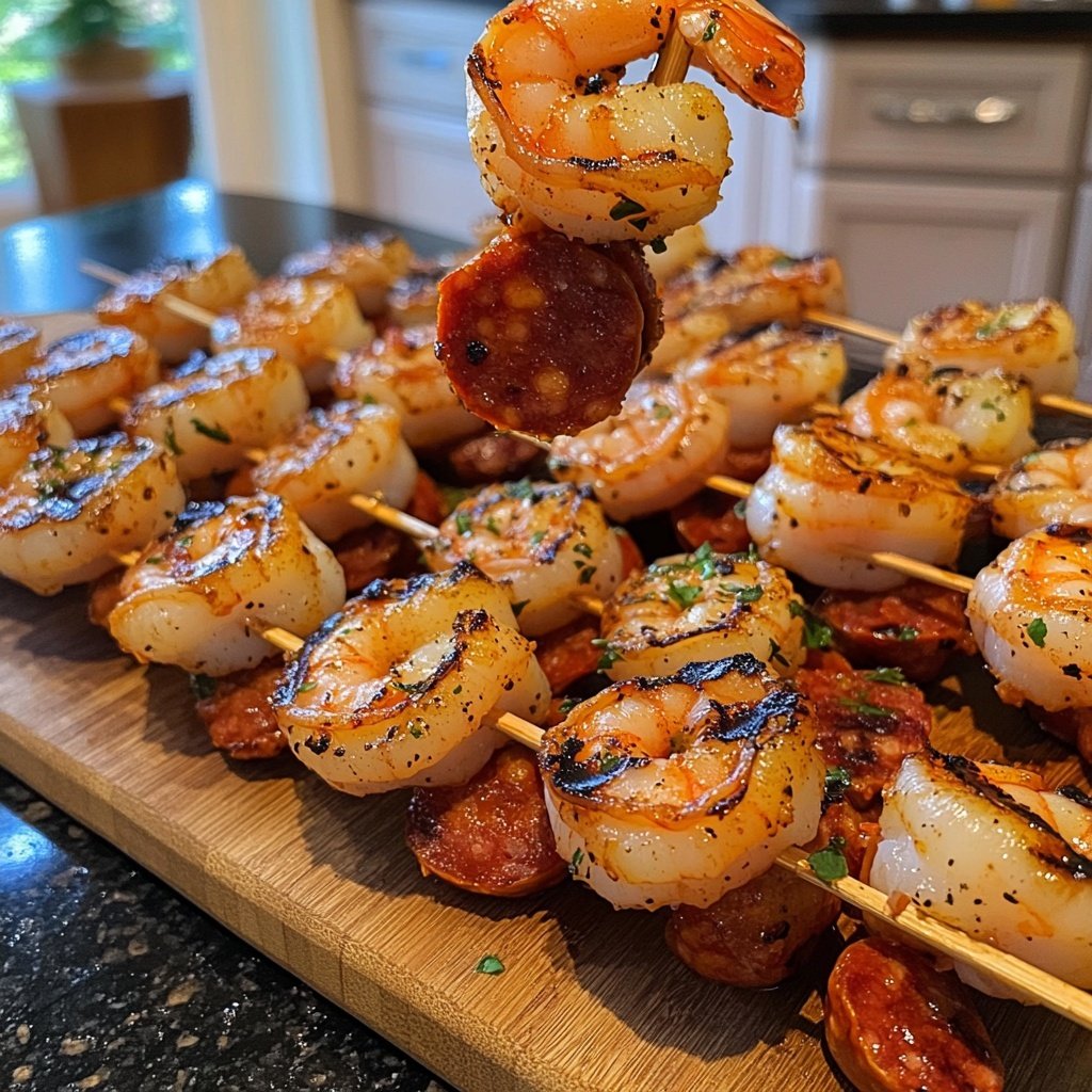 Grilled Shrimp and Chorizo Appetizers