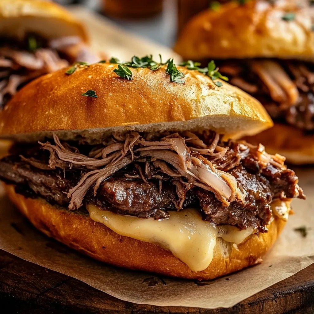 Crockpot French Dip Sandwiches