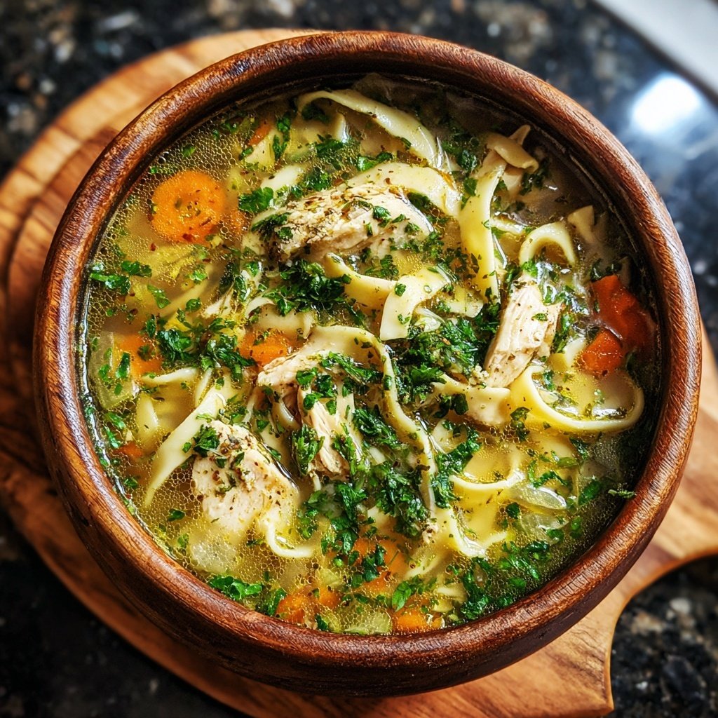 Classic Chicken and Egg Noodles Soup