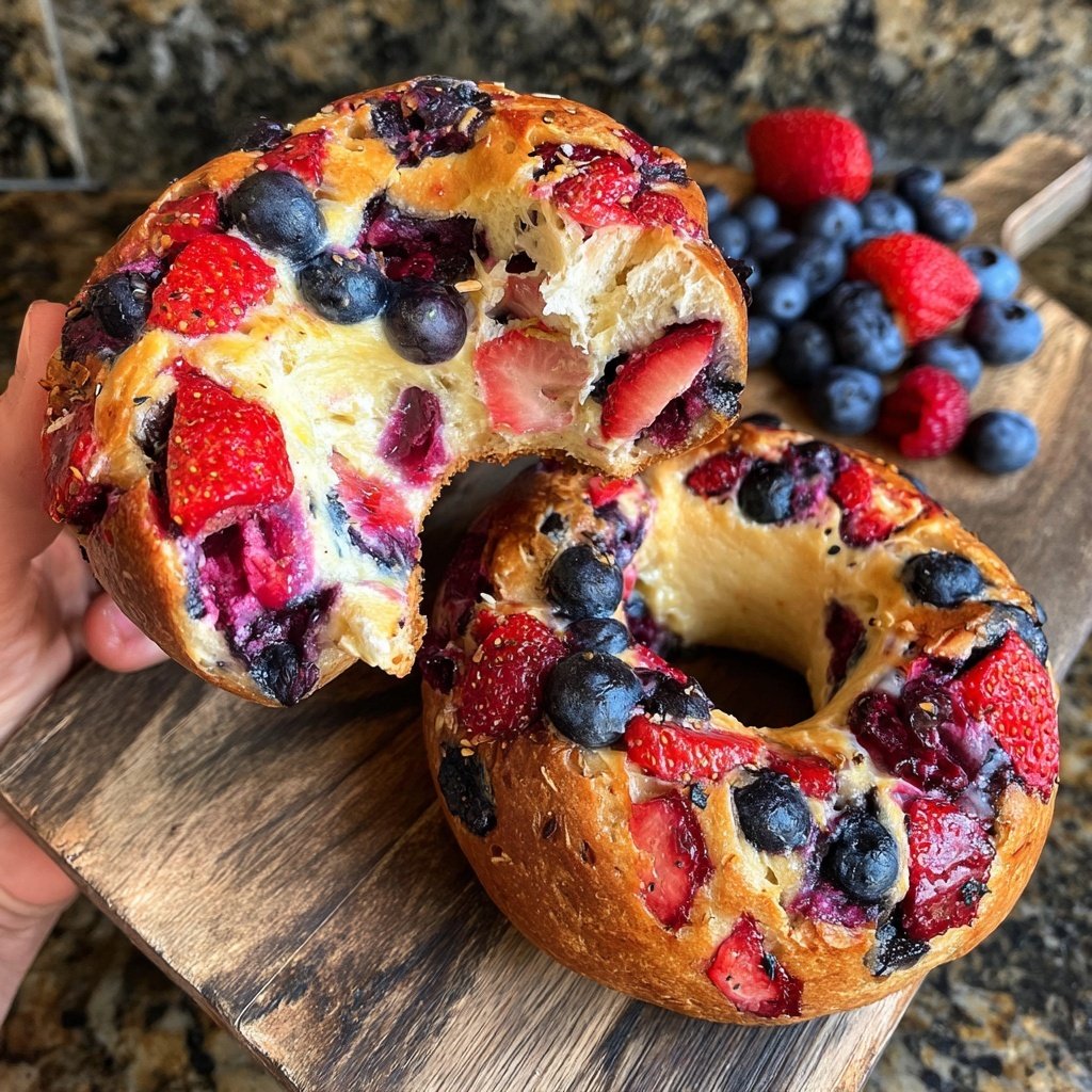 Protein Bagels with Berries Mix In