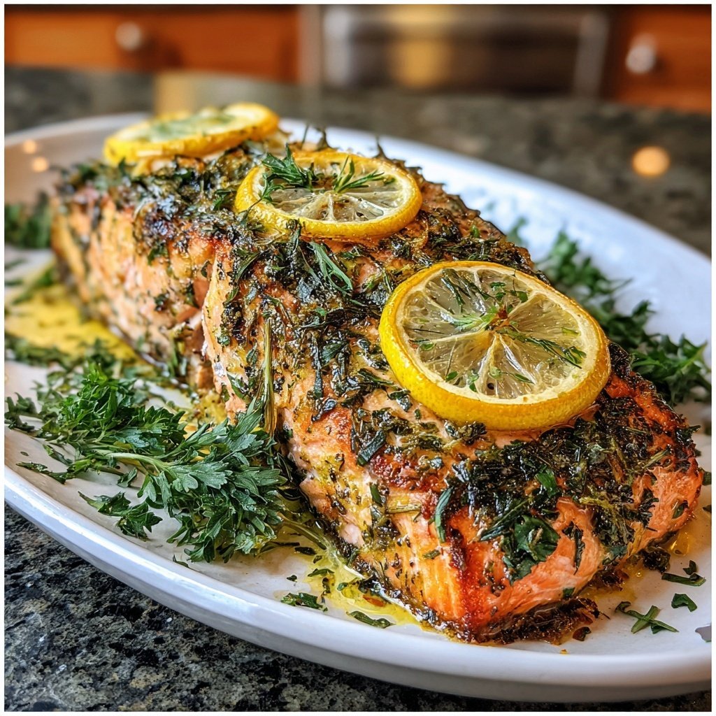 Garlic Herb Baked Salmon