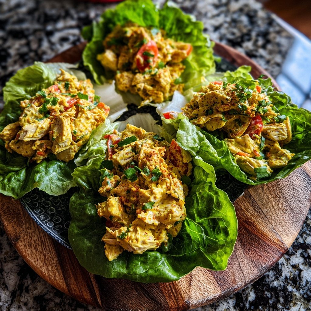 Curry Chicken Salad Lettuce Wraps