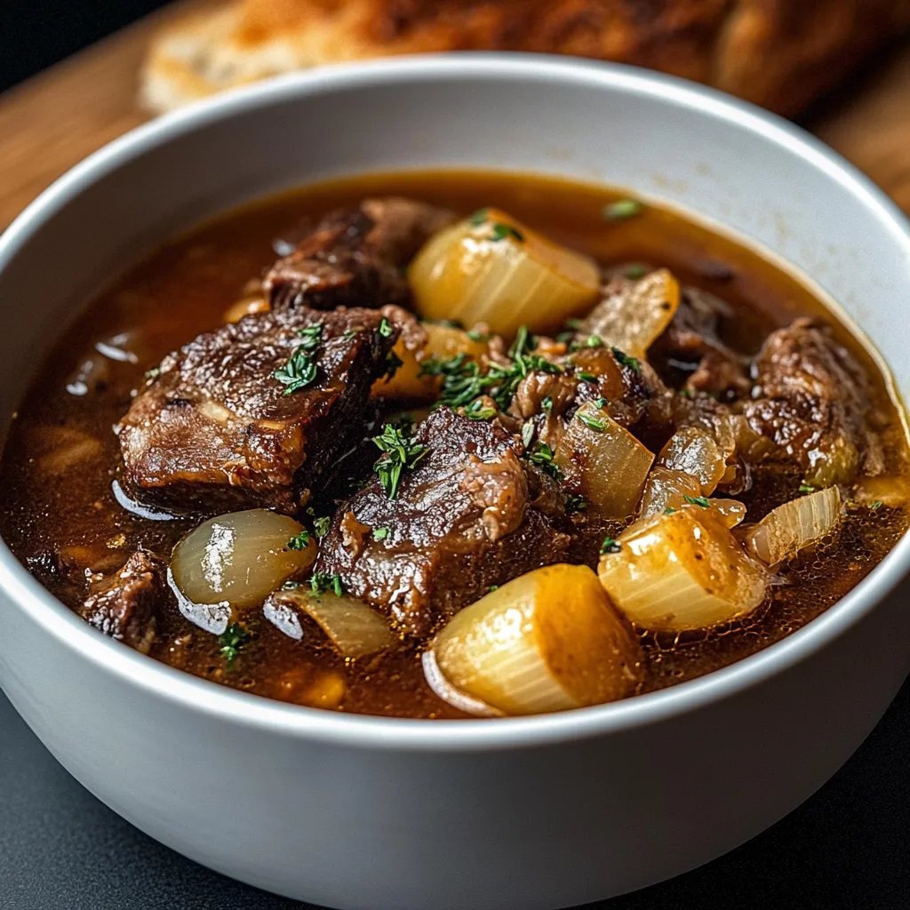 French Onion Beef Short Rib Soup