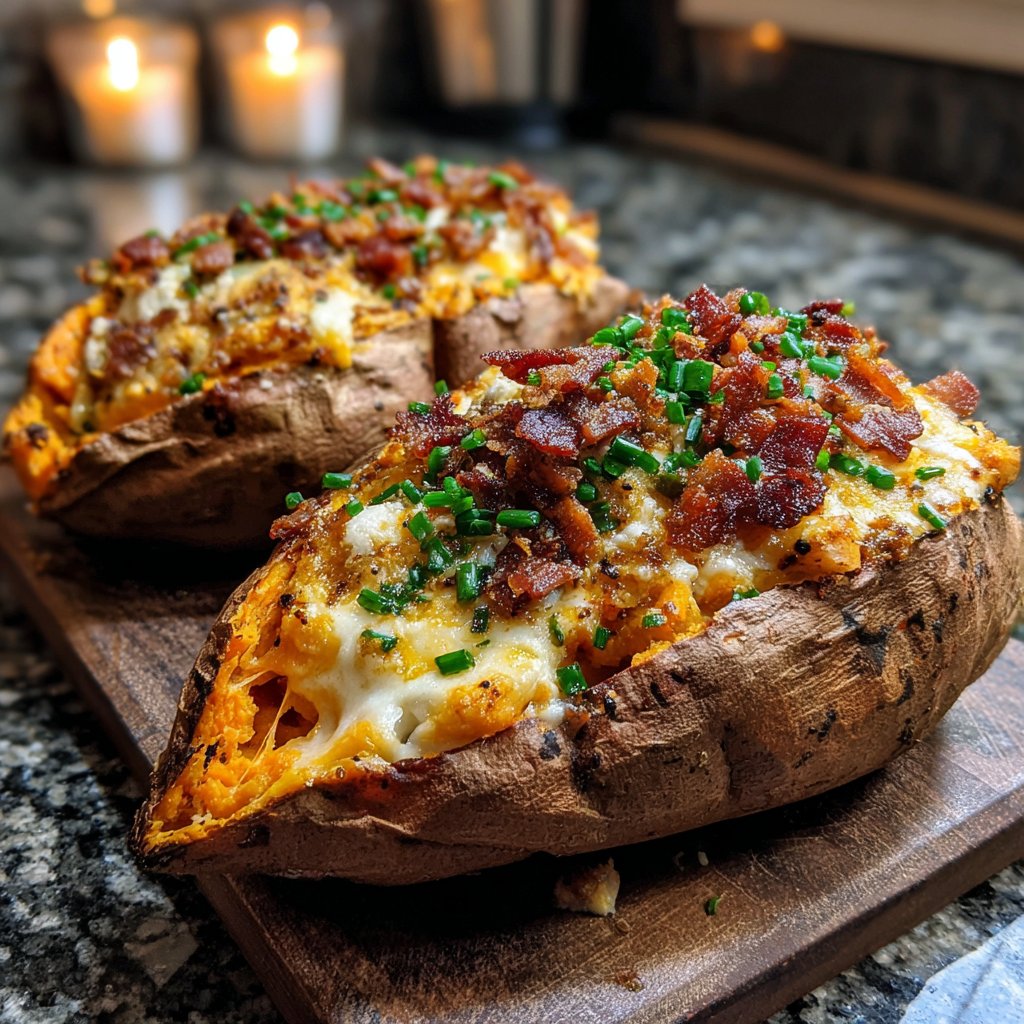 Airfryer Loaded Sweet Potatoes