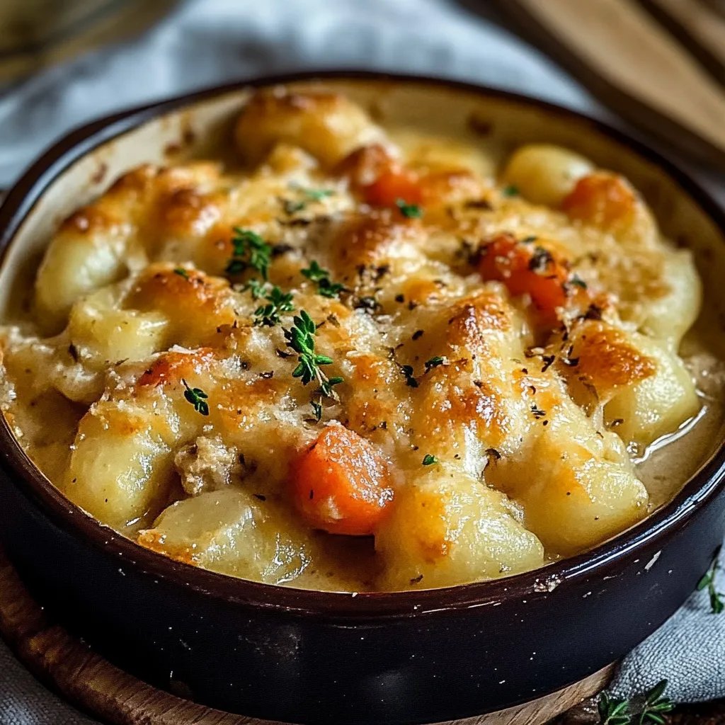 One Pot Gnocchi Chicken Pot Pie