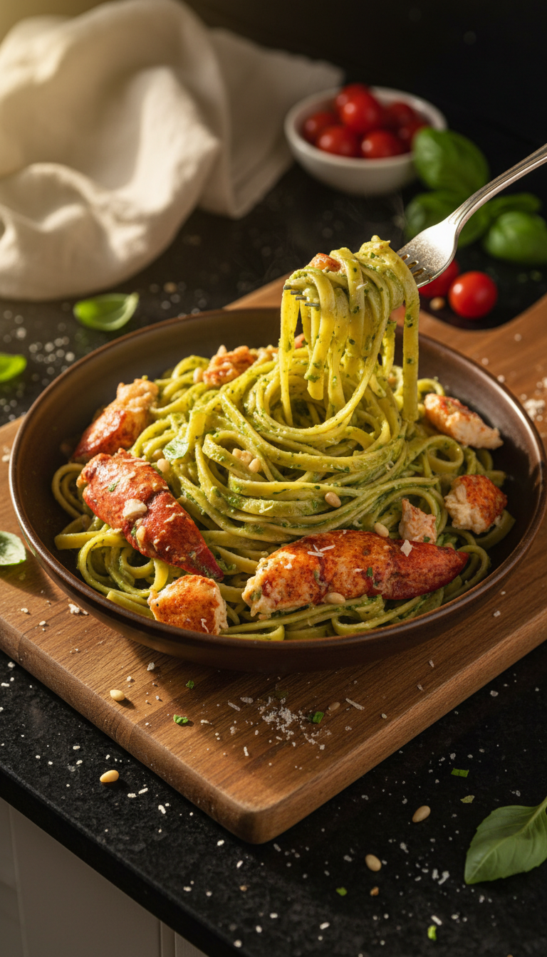 Lobster Pesto Fettuccine