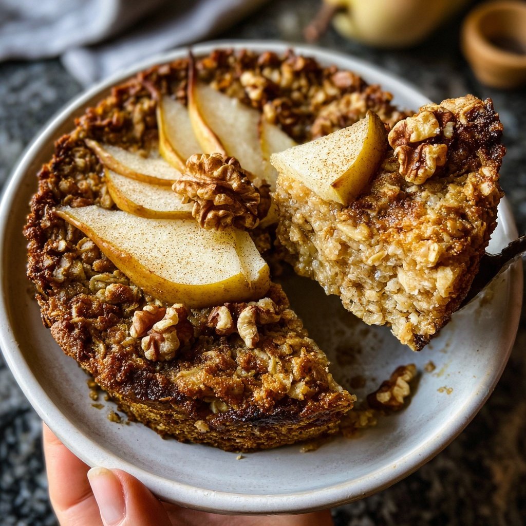 Spiced Pear Baked Oats