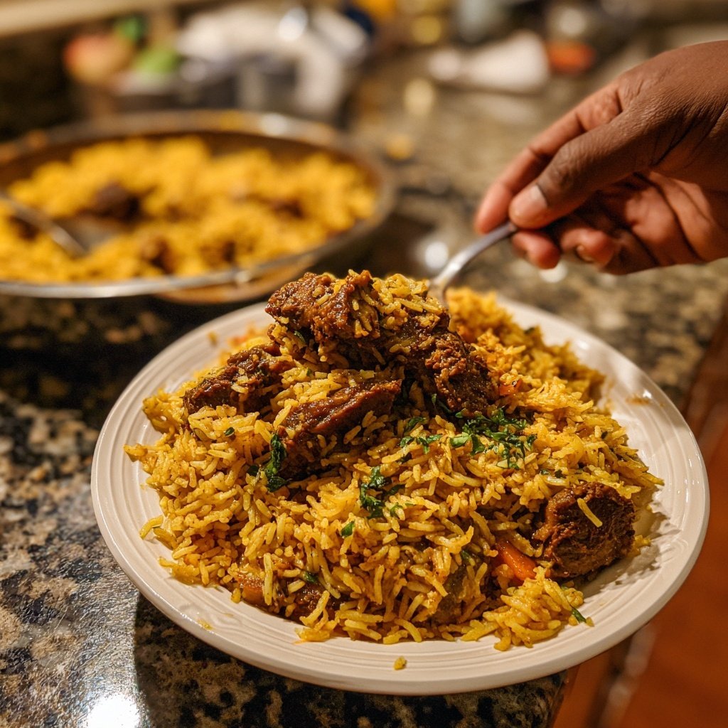 Curried Goat and Rice Medley