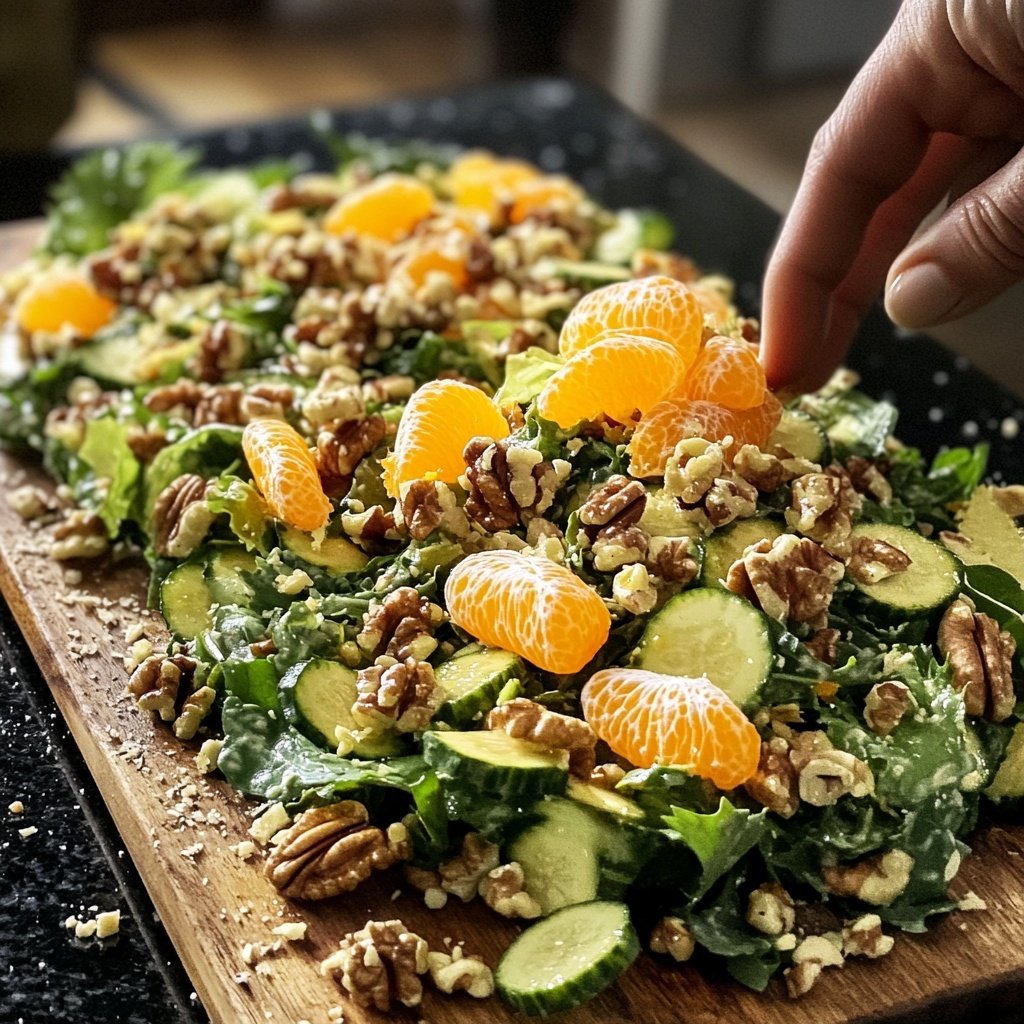 Winter Field Salad with Walnuts and Orange Segments